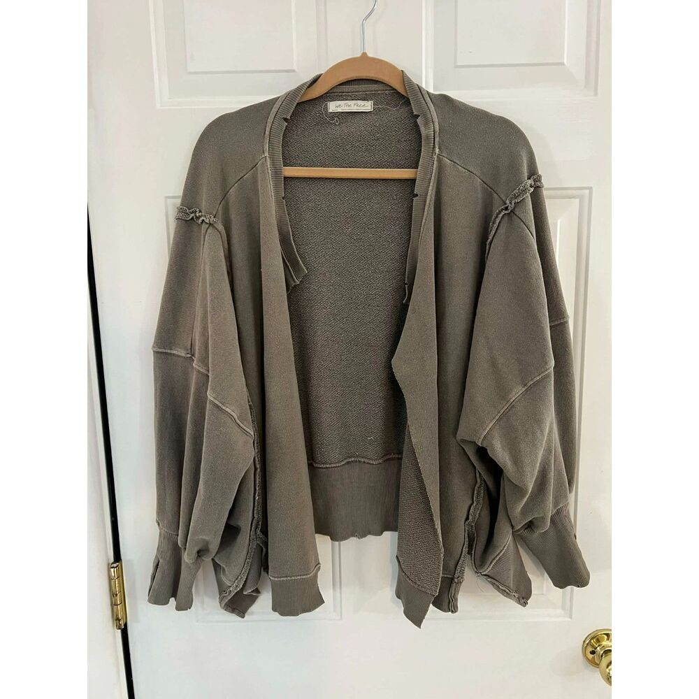 We The Free Olive Green Oversized Open Cardigan